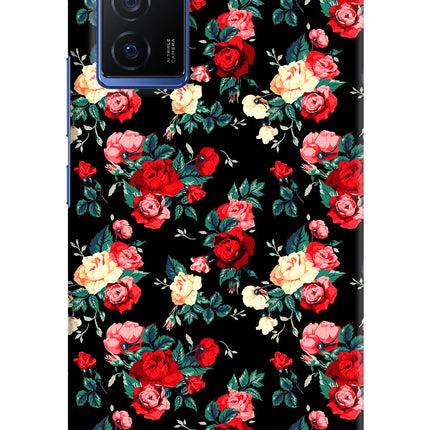 Rose Pattern Vivo V23E 5G Hard Case Back Cover by Casekaro