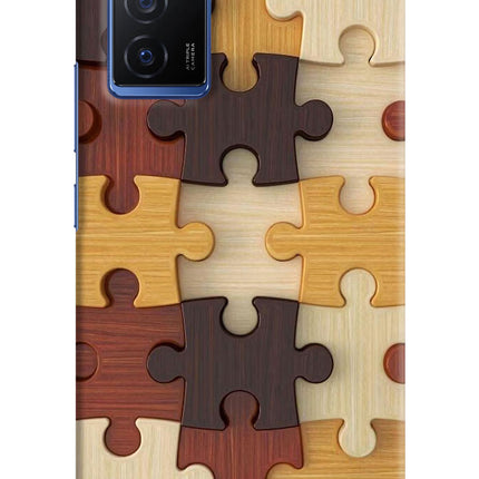 Wooden Puzzle Vivo V23E 5G Hard Case Back Cover by Casekaro