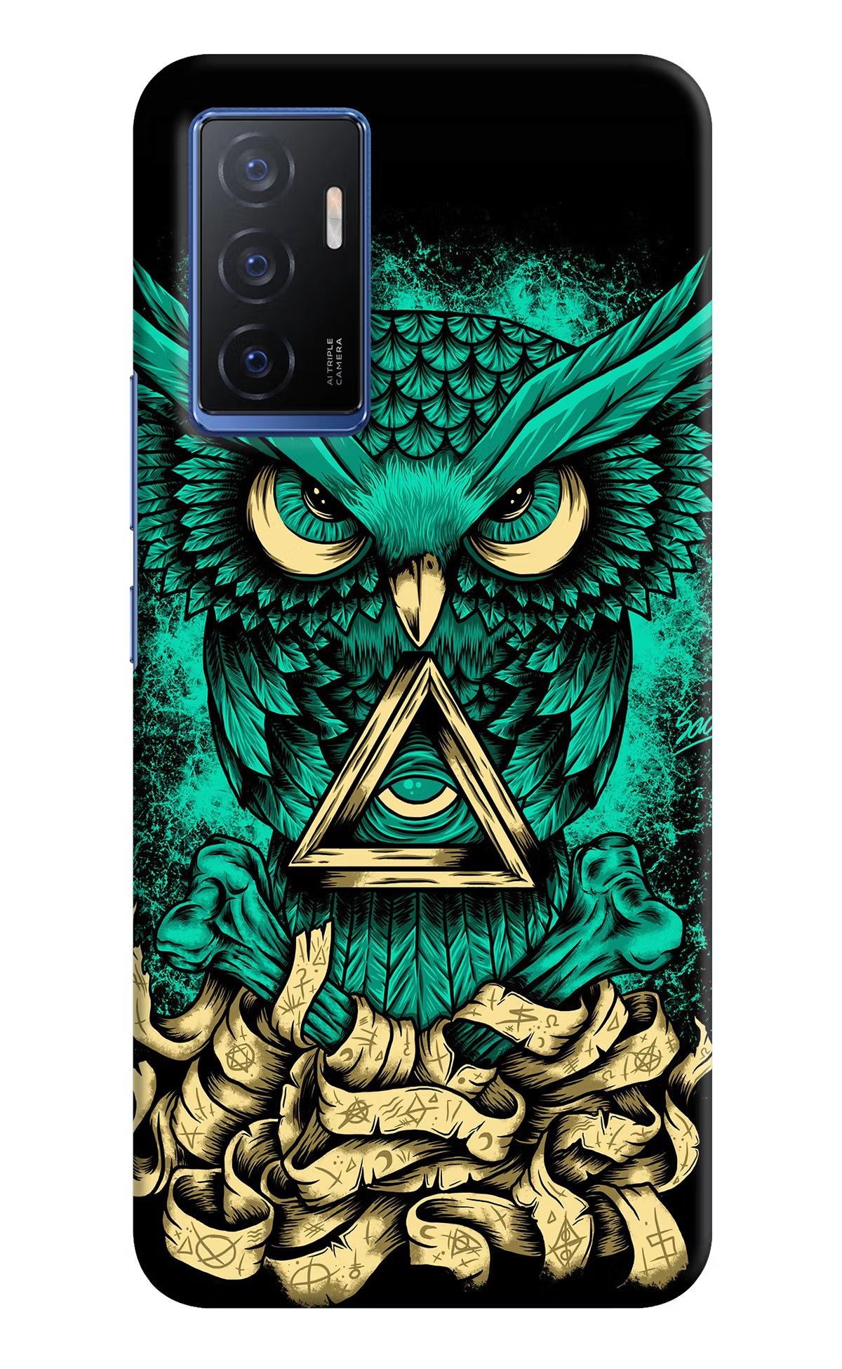 Green Owl Vivo V23E 5G Hard Case Back Cover by Casekaro