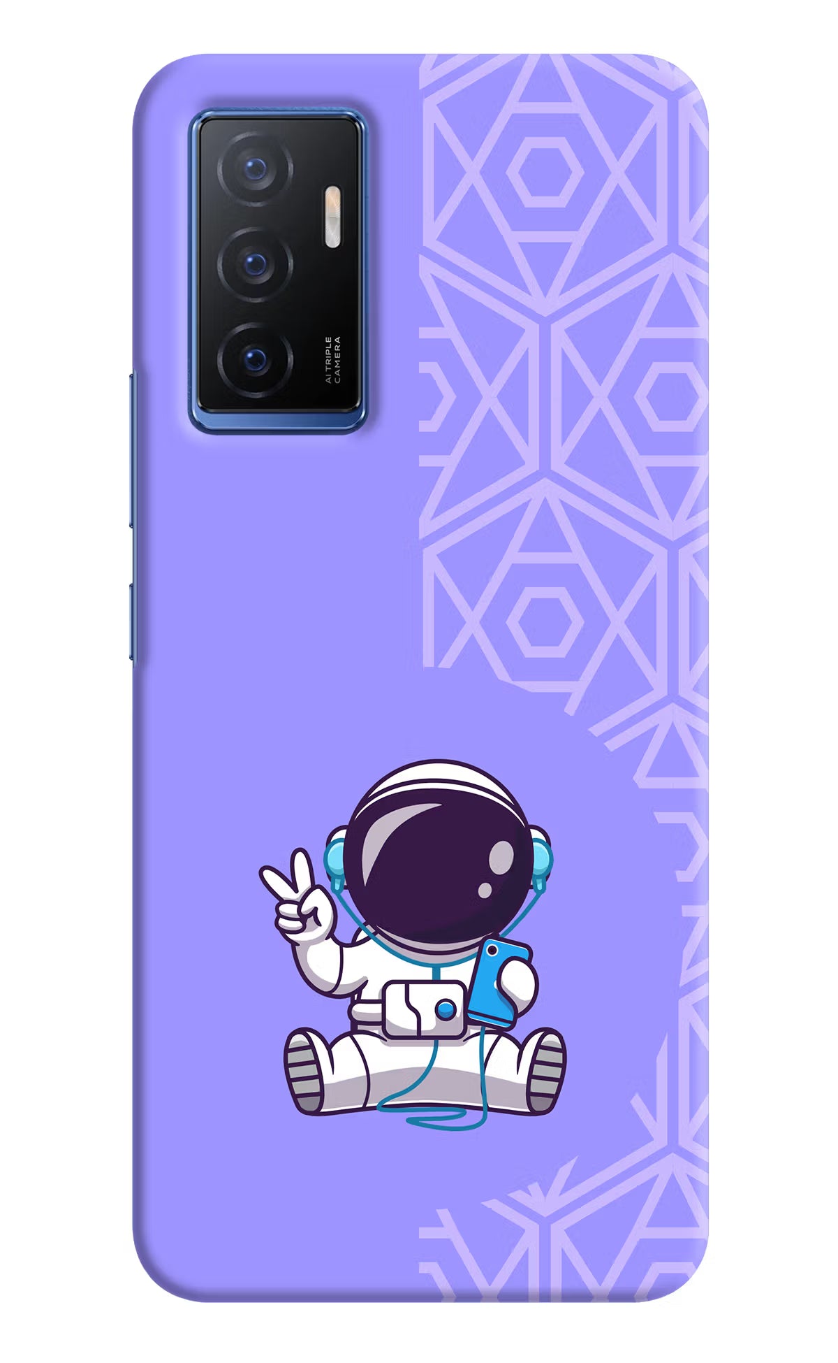 Cute Astronaut Chilling Vivo V23E 5G Hard Case Back Cover by Casekaro