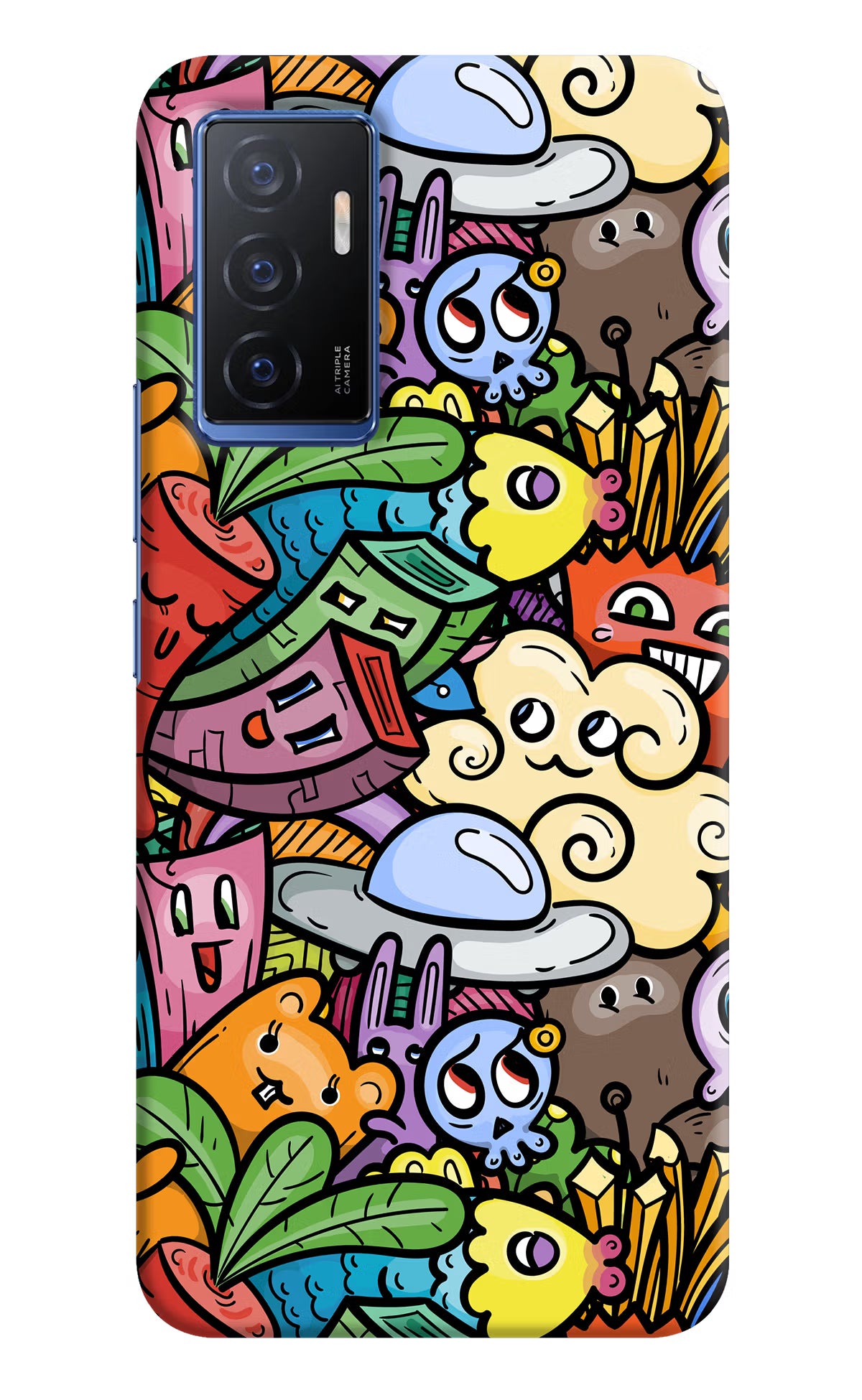 Veggie Doodle Vivo V23E 5G Hard Case Back Cover by Casekaro
