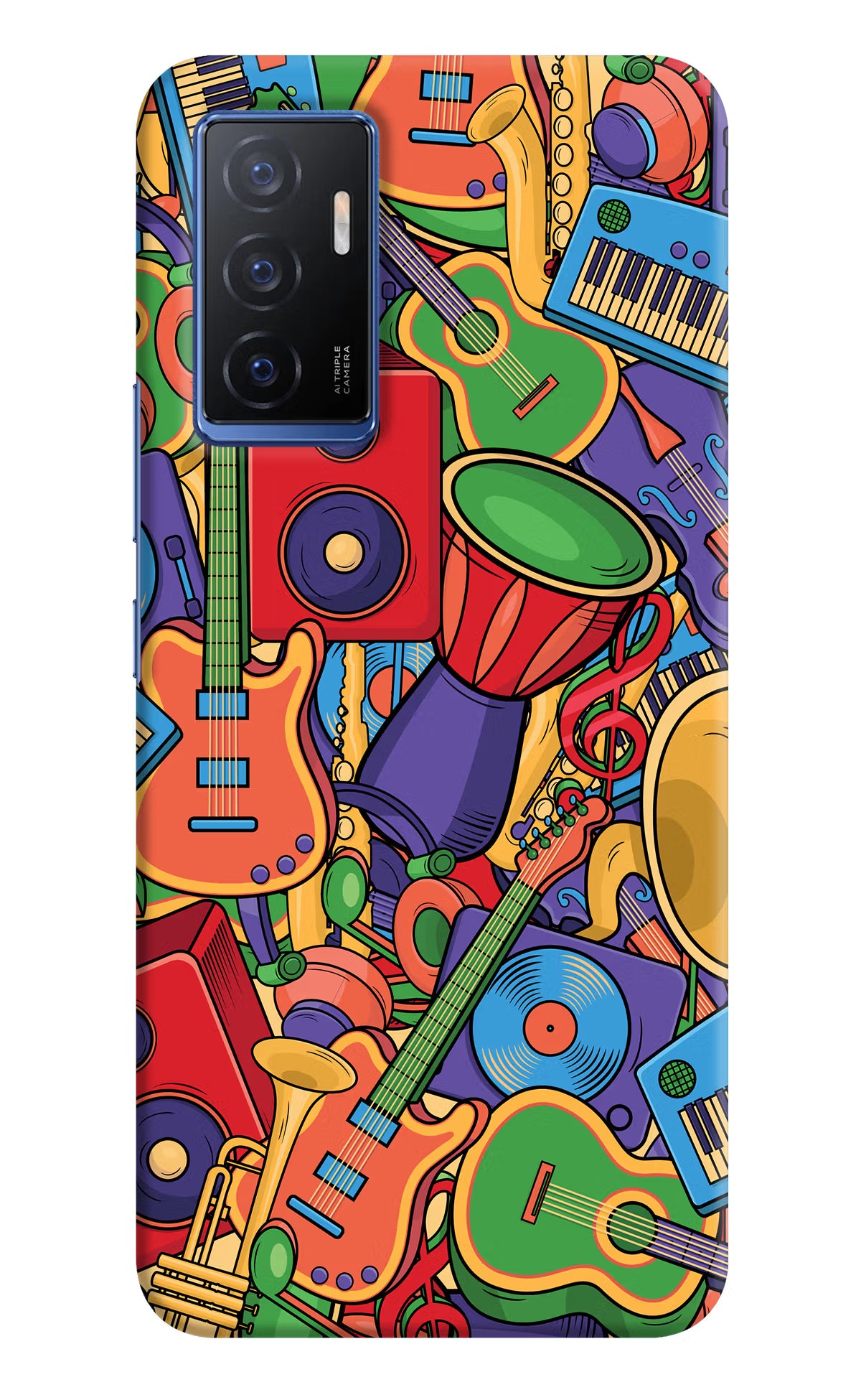 Music Instrument Doodle Vivo V23E 5G Hard Case Back Cover by Casekaro