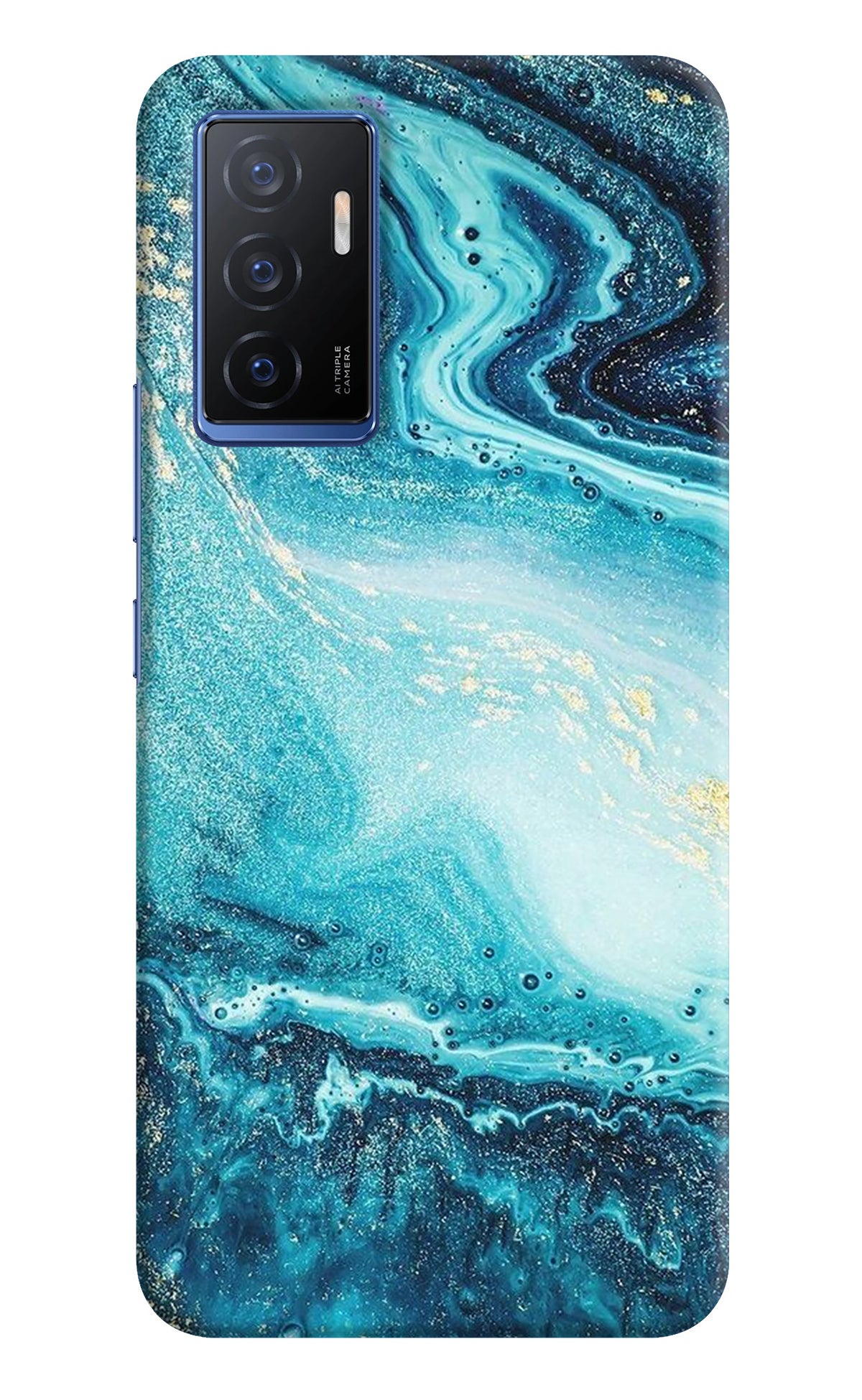 Blue Glitter Marble Vivo V23E 5G Back Cover