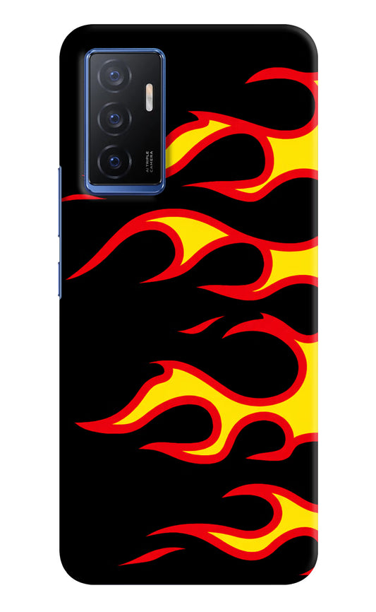 Side Sweep Flames Vivo V23E 5G Hard Case Back Cover by Casekaro