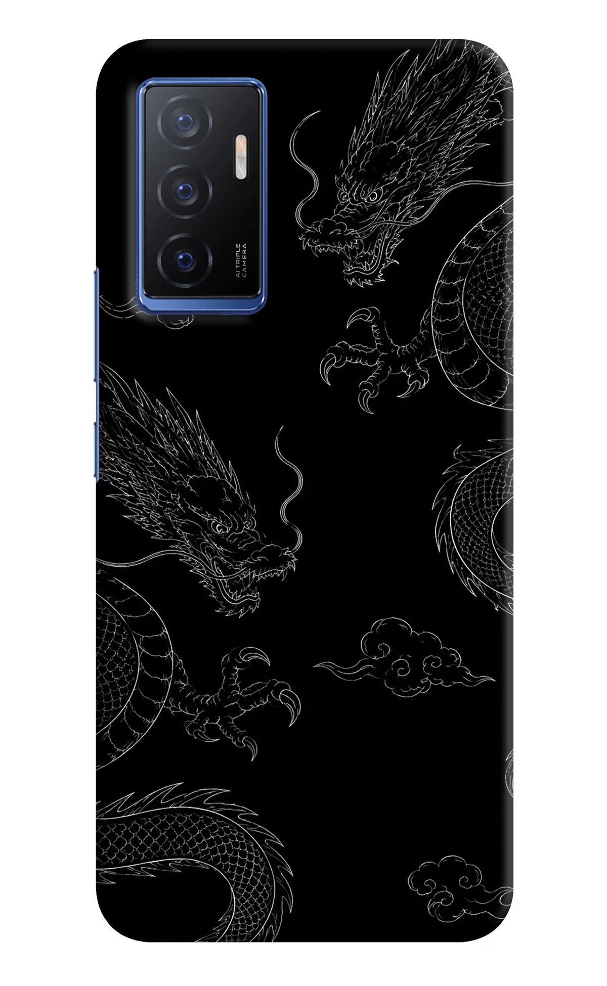 Twin Dragons Vivo V23E 5G Hard Case Back Cover by Casekaro