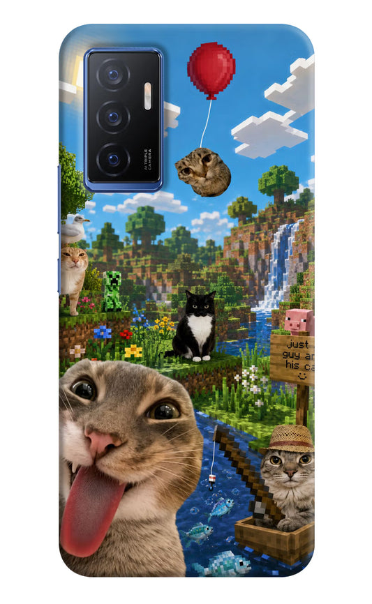 Minecraft Cat Chaos Vivo V23E 5G Hard Case Back Cover by Casekaro