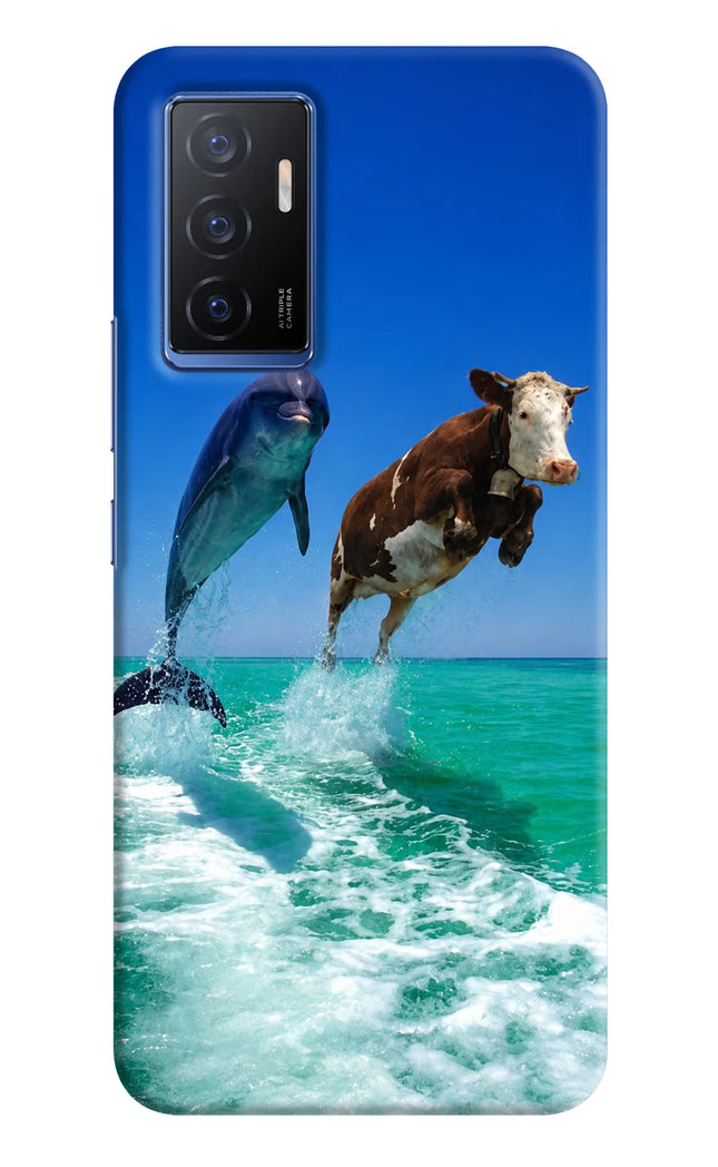 Dolphin vs Cow Vivo V23E 5G Hard Case Back Cover by Casekaro