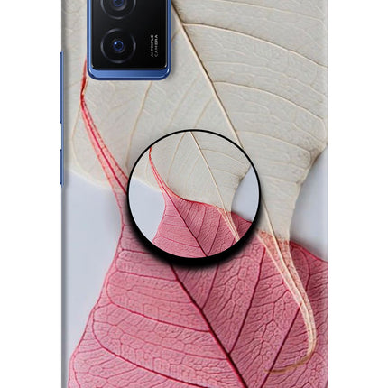 White Pink Leaf Vivo V23E 5G Pop Case by Casekaro
