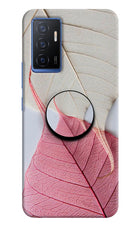 White Pink Leaf Vivo V23E 5G Pop Case by Casekaro