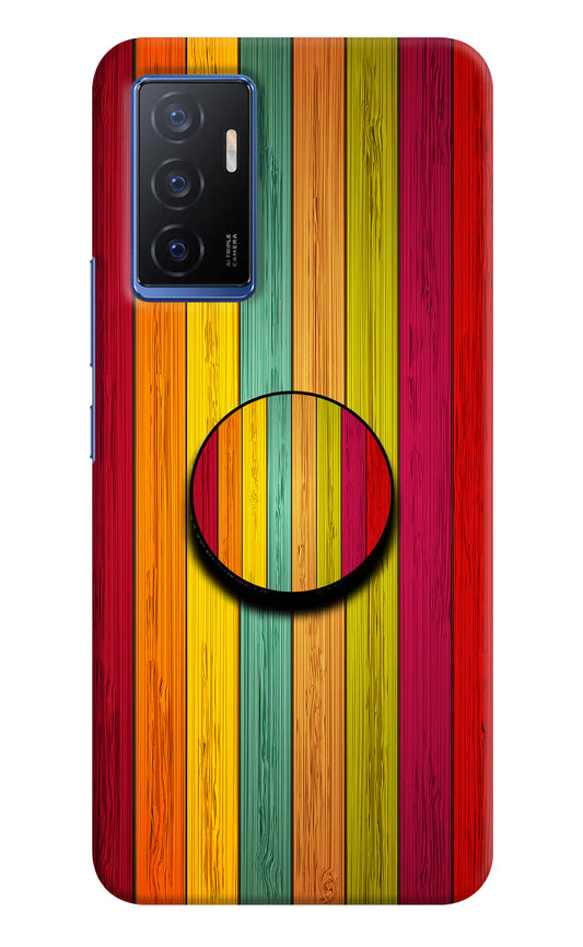 Multicolor Wooden Vivo V23E 5G Pop Case by Casekaro