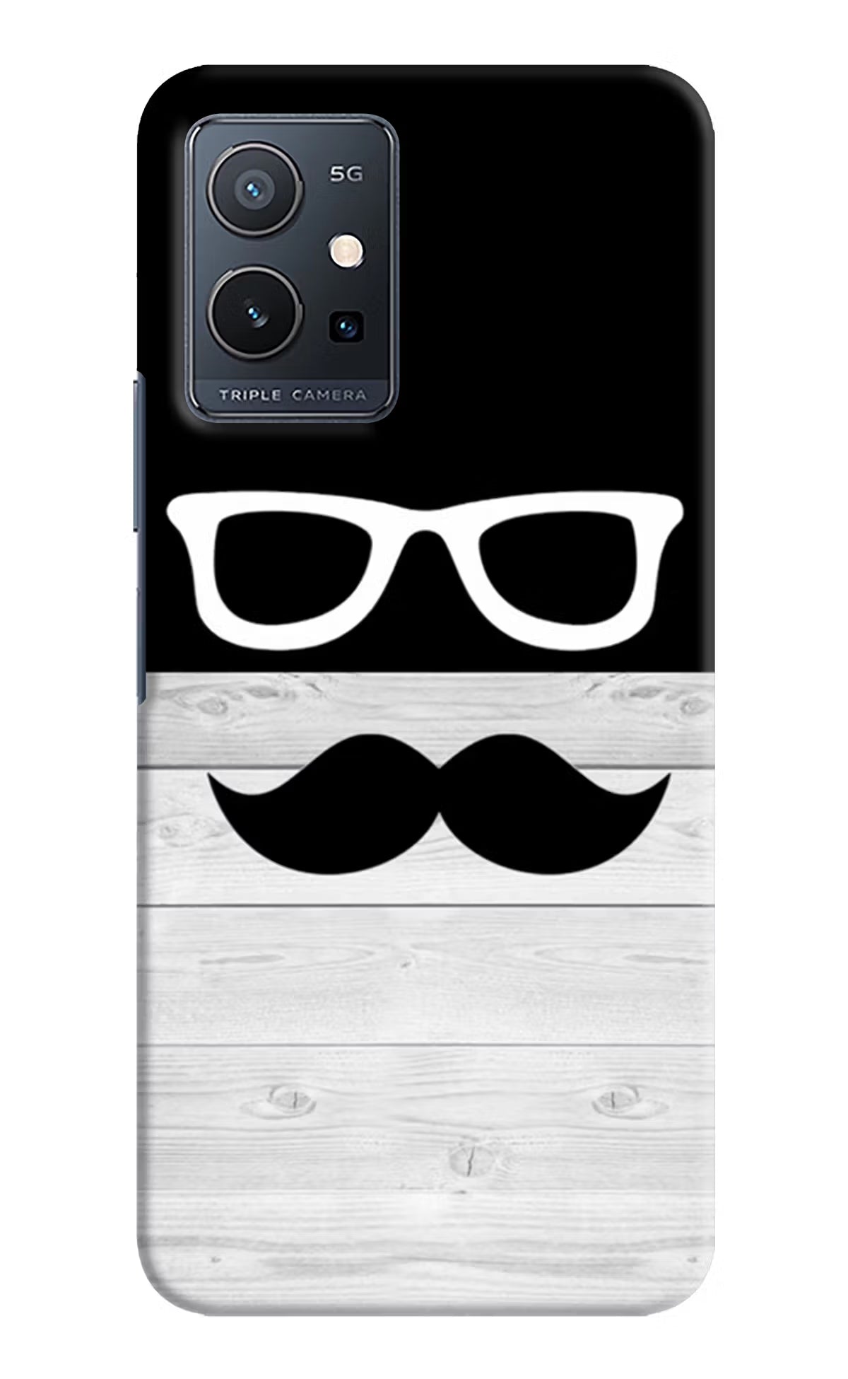 Mustache Vivo Y75 5G/Vivo T1 5G Hard Case Back Cover by Casekaro