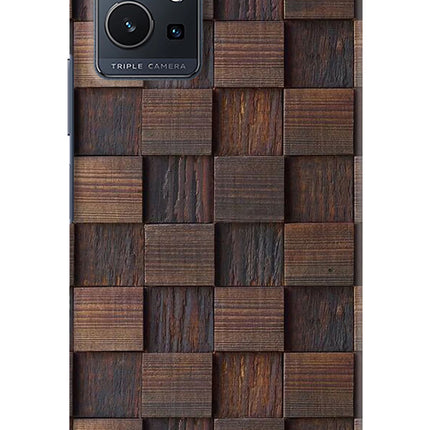 Wooden Cube Design Vivo Y75 5G/Vivo T1 5G Hard Case Back Cover by Casekaro