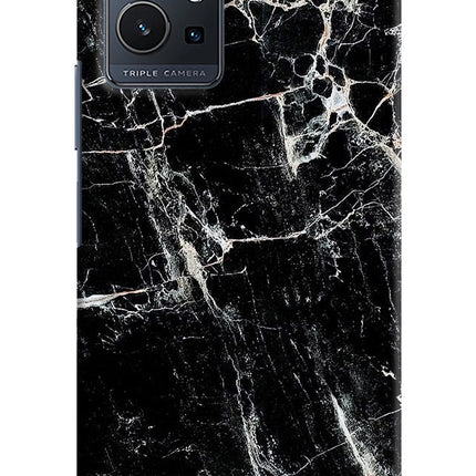 Black Marble Texture Vivo Y75 5G/Vivo T1 5G Hard Case Back Cover by Casekaro