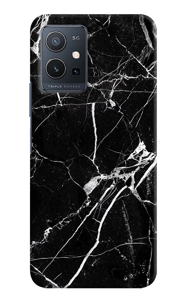 Black Marble Pattern Vivo Y75 5G/Vivo T1 5G Hard Case Back Cover by Casekaro