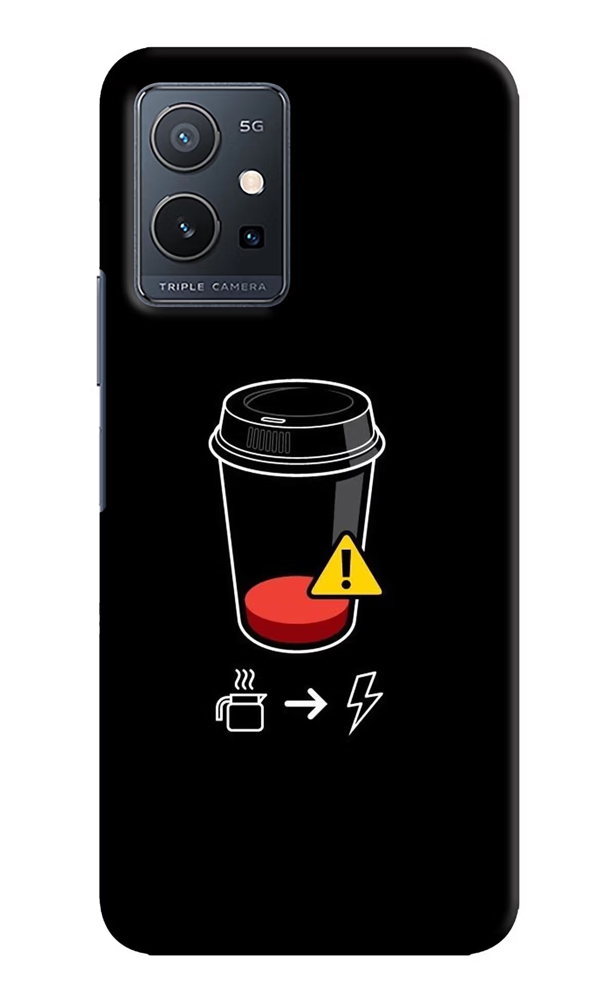 Coffee Vivo Y75 5G/Vivo T1 5G Hard Case Back Cover by Casekaro