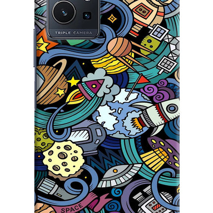 Space Abstract Vivo Y75 5G/Vivo T1 5G Hard Case Back Cover by Casekaro