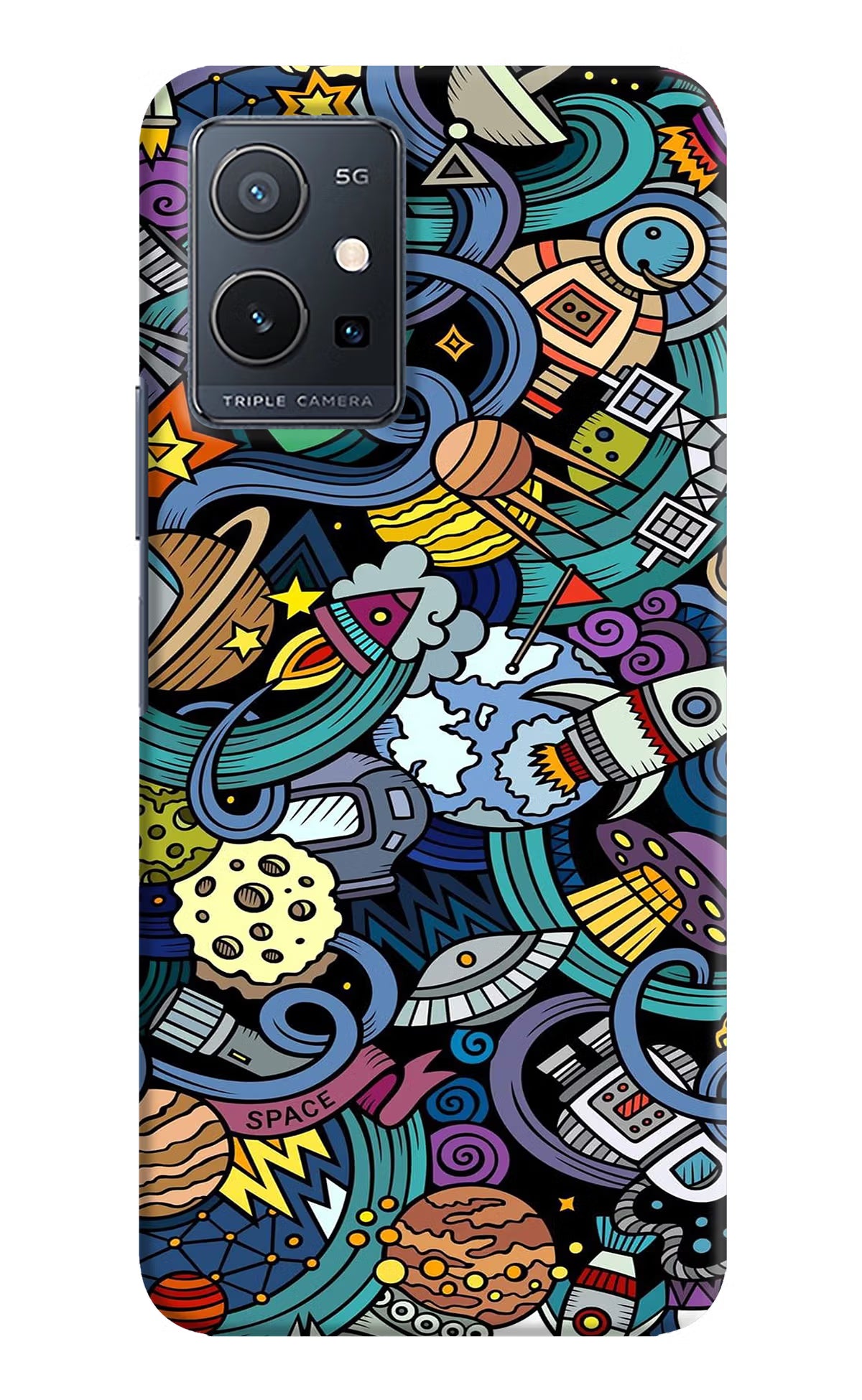 Space Abstract Vivo Y75 5G/Vivo T1 5G Hard Case Back Cover by Casekaro