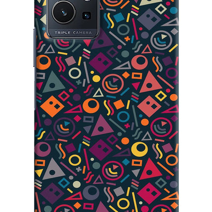 Geometric Abstract Vivo Y75 5G/Vivo T1 5G Hard Case Back Cover by Casekaro