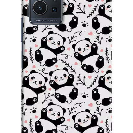 Cute Panda Vivo Y75 5G/Vivo T1 5G Hard Case Back Cover by Casekaro