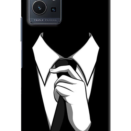 Black Tie Vivo Y75 5G/Vivo T1 5G Hard Case Back Cover by Casekaro
