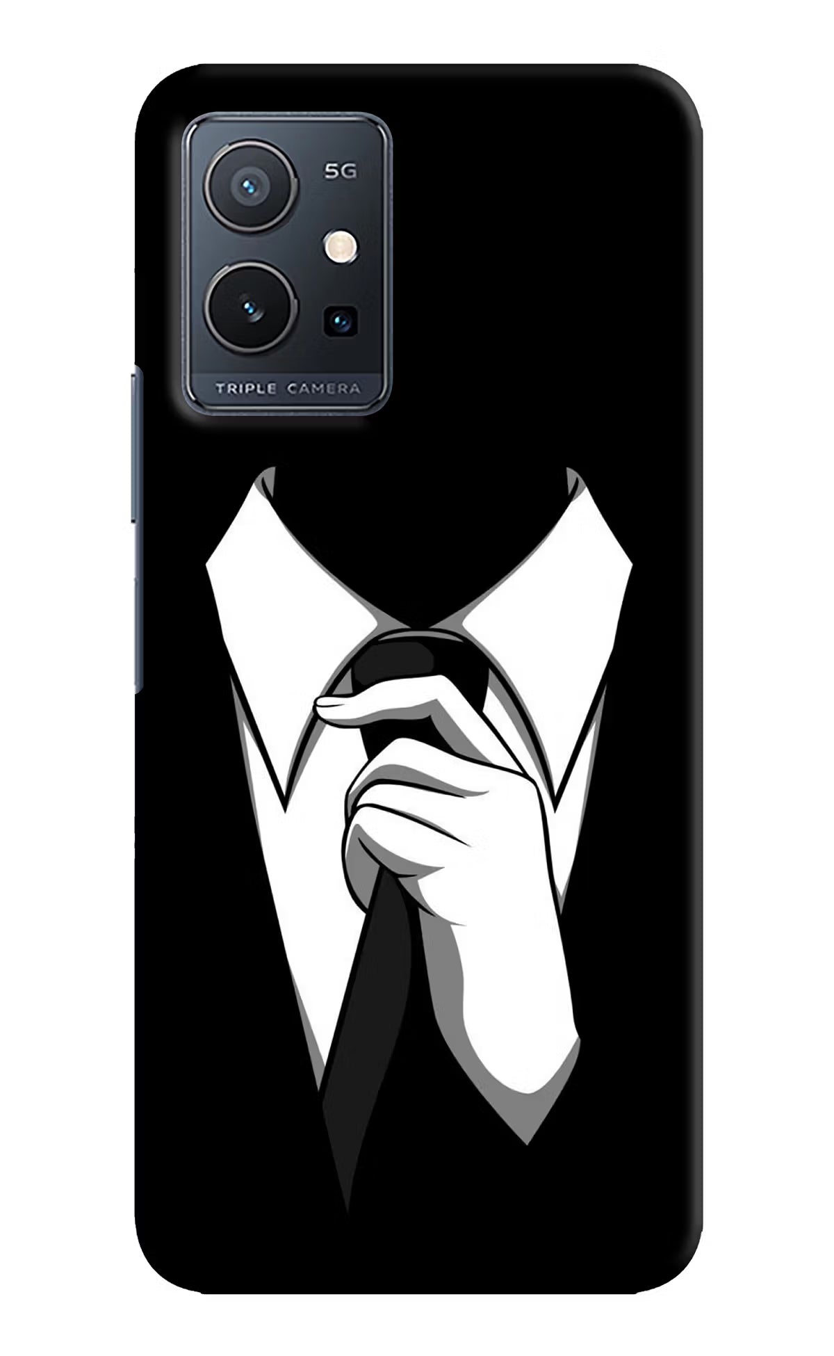 Black Tie Vivo Y75 5G/Vivo T1 5G Hard Case Back Cover by Casekaro