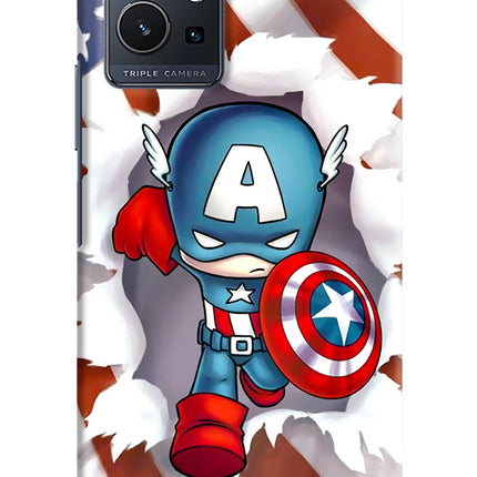 Captain America Vivo Y75 5G/Vivo T1 5G Hard Case Back Cover by Casekaro