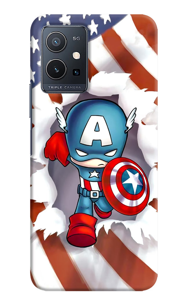 Captain America Vivo Y75 5G/Vivo T1 5G Hard Case Back Cover by Casekaro