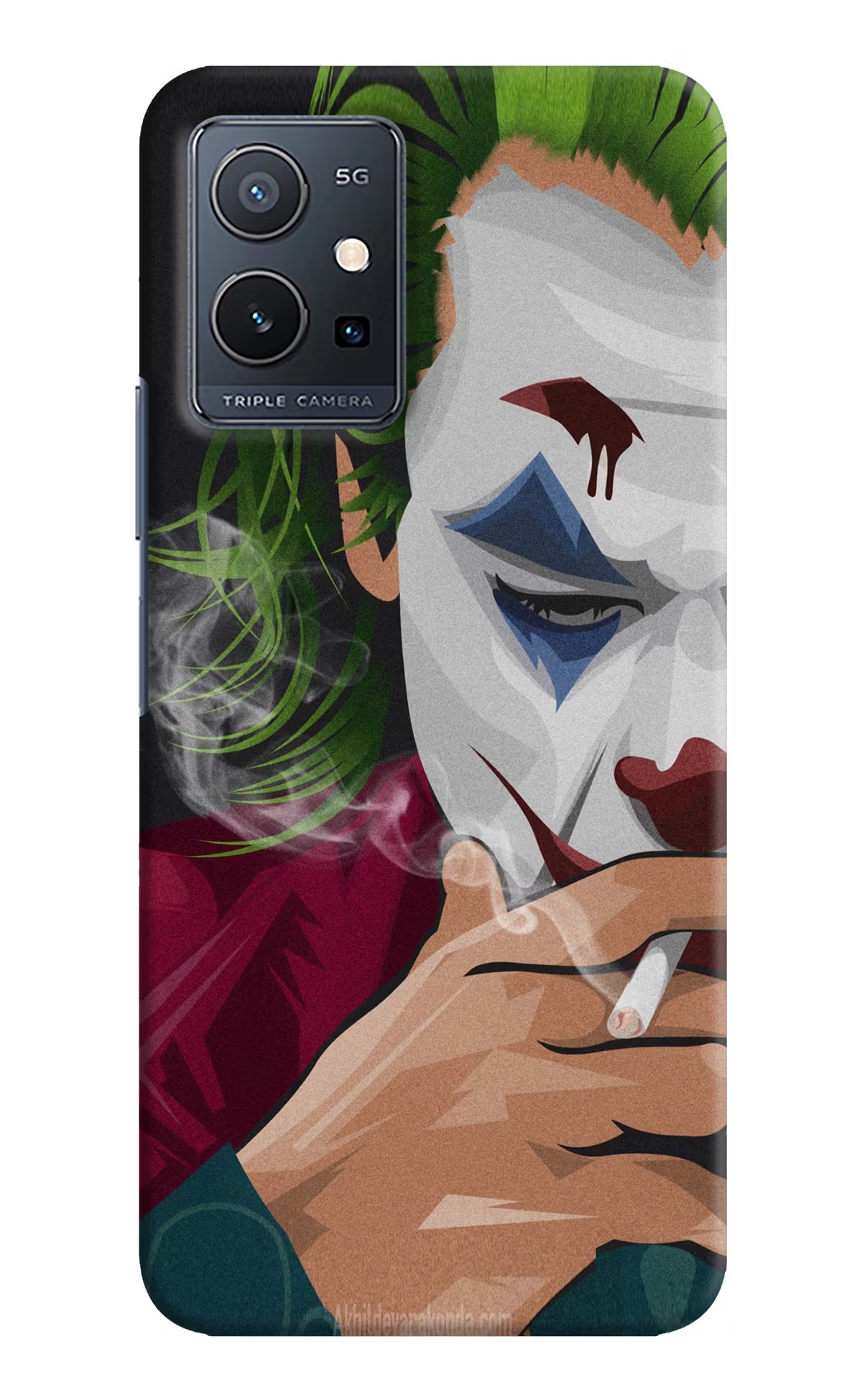 Joker Smoking Vivo Y75 5G/Vivo T1 5G Hard Case Back Cover by Casekaro