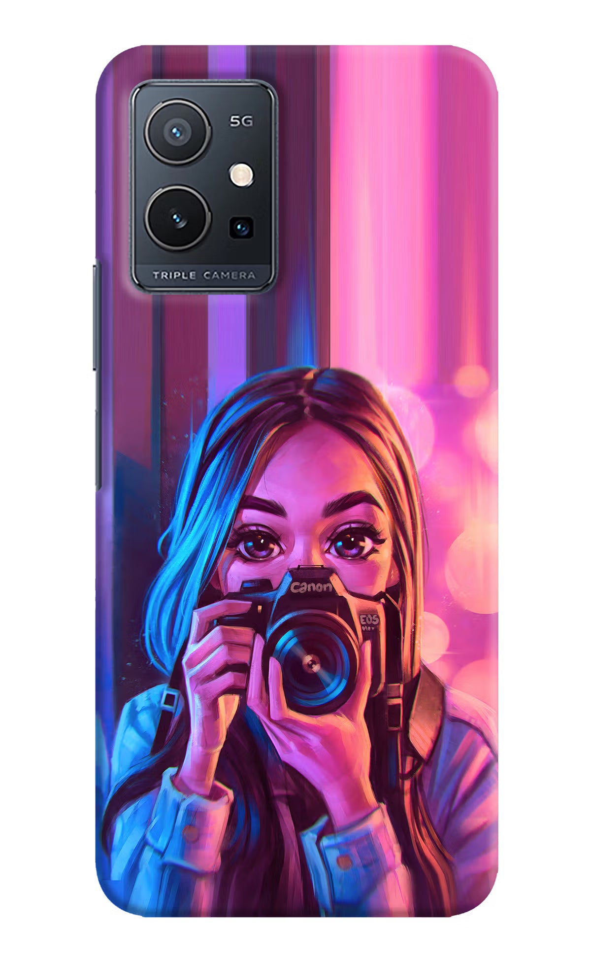 Girl Photographer Vivo Y75 5G/Vivo T1 5G Hard Case Back Cover by Casekaro