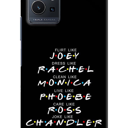 FRIENDS Character Vivo Y75 5G/Vivo T1 5G Hard Case Back Cover by Casekaro