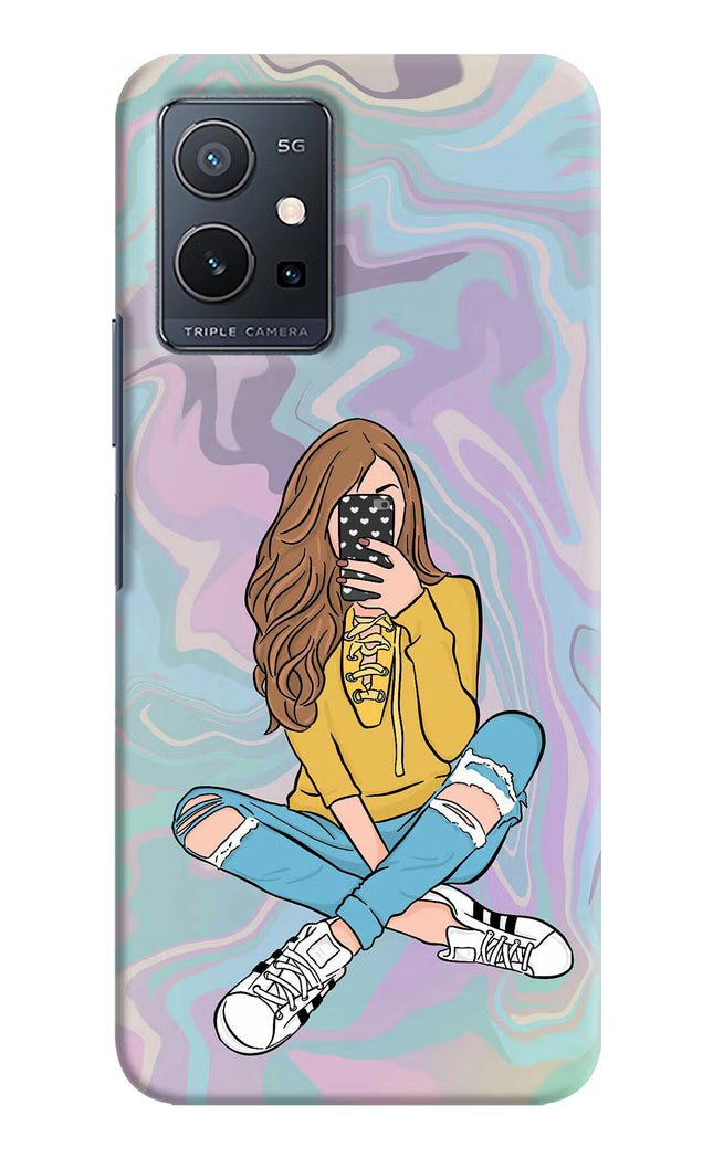 Selfie Girl Vivo Y75 5G/Vivo T1 5G Hard Case Back Cover by Casekaro