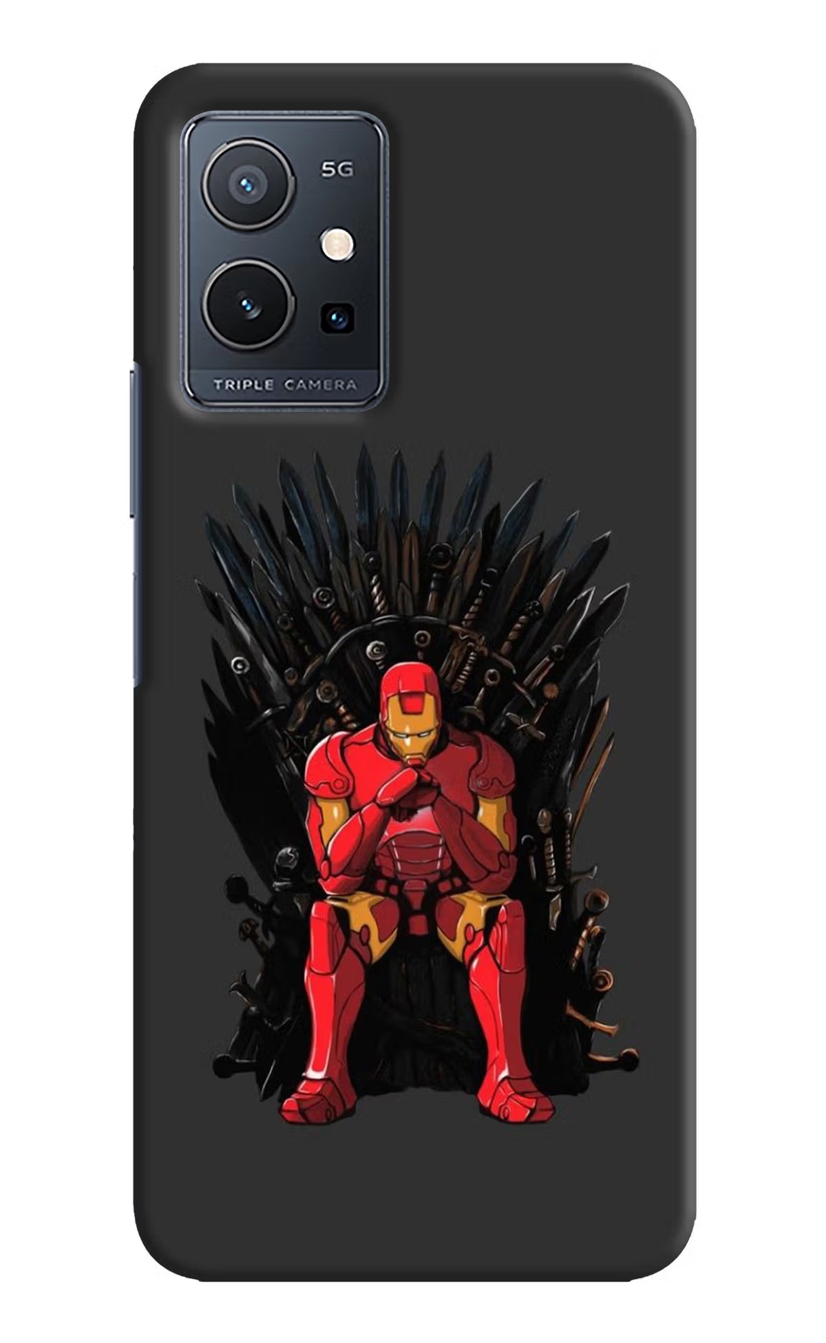 Ironman Throne Vivo Y75 5G/Vivo T1 5G Hard Case Back Cover by Casekaro