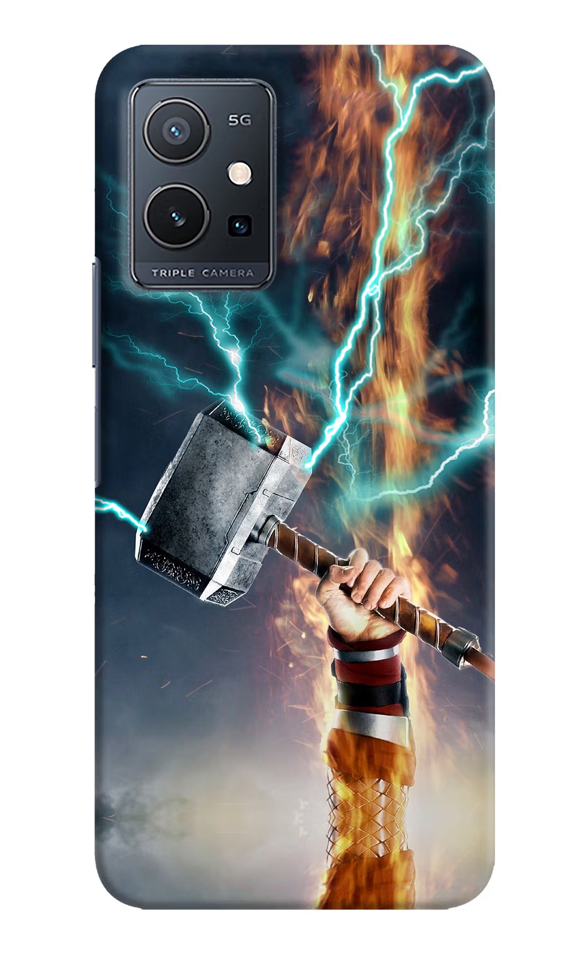Thor Hammer Mjolnir Vivo Y75 5G/Vivo T1 5G Hard Case Back Cover by Casekaro