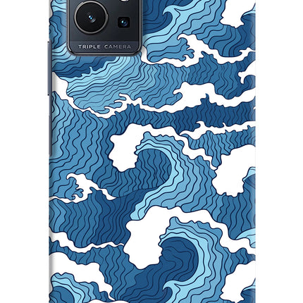 Blue Waves Vivo Y75 5G/Vivo T1 5G Hard Case Back Cover by Casekaro