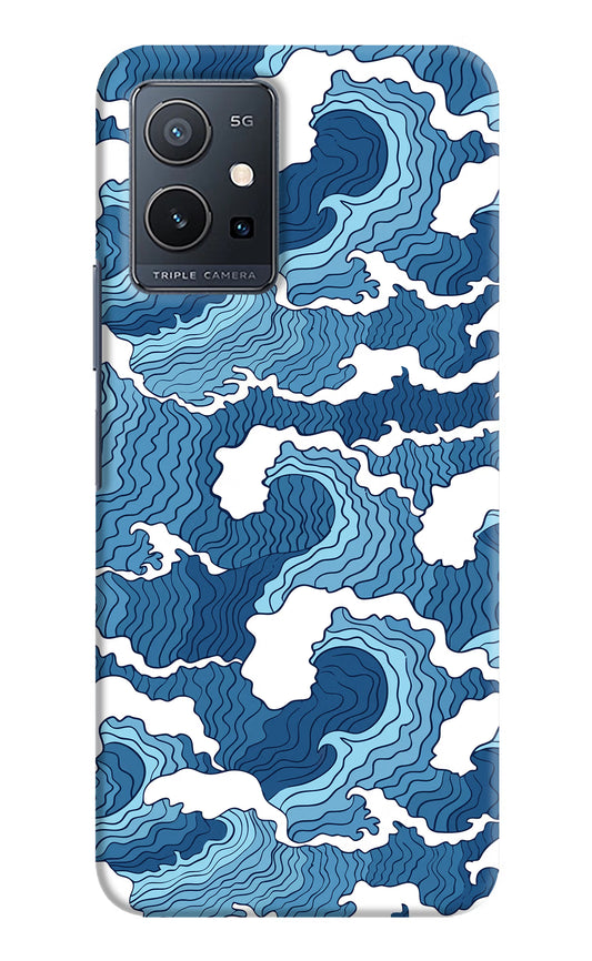 Blue Waves Vivo Y75 5G/Vivo T1 5G Hard Case Back Cover by Casekaro