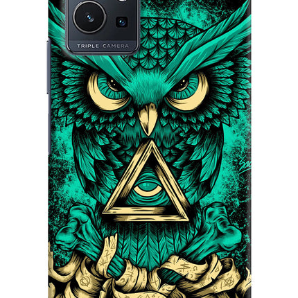 Green Owl Vivo Y75 5G/Vivo T1 5G Hard Case Back Cover by Casekaro