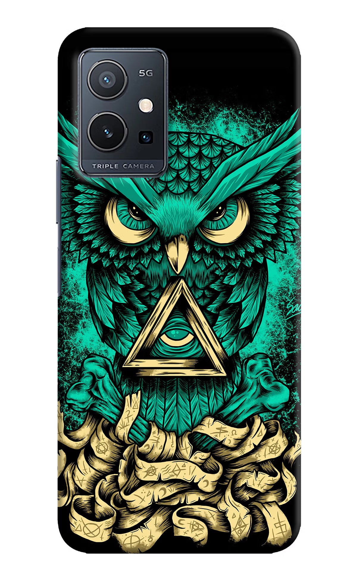 Green Owl Vivo Y75 5G/Vivo T1 5G Hard Case Back Cover by Casekaro