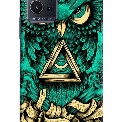 Green Owl Vivo Y75 5G/Vivo T1 5G Hard Case Back Cover by Casekaro
