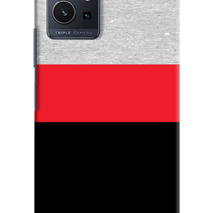 Tri Color Pattern Vivo Y75 5G/Vivo T1 5G Hard Case Back Cover by Casekaro