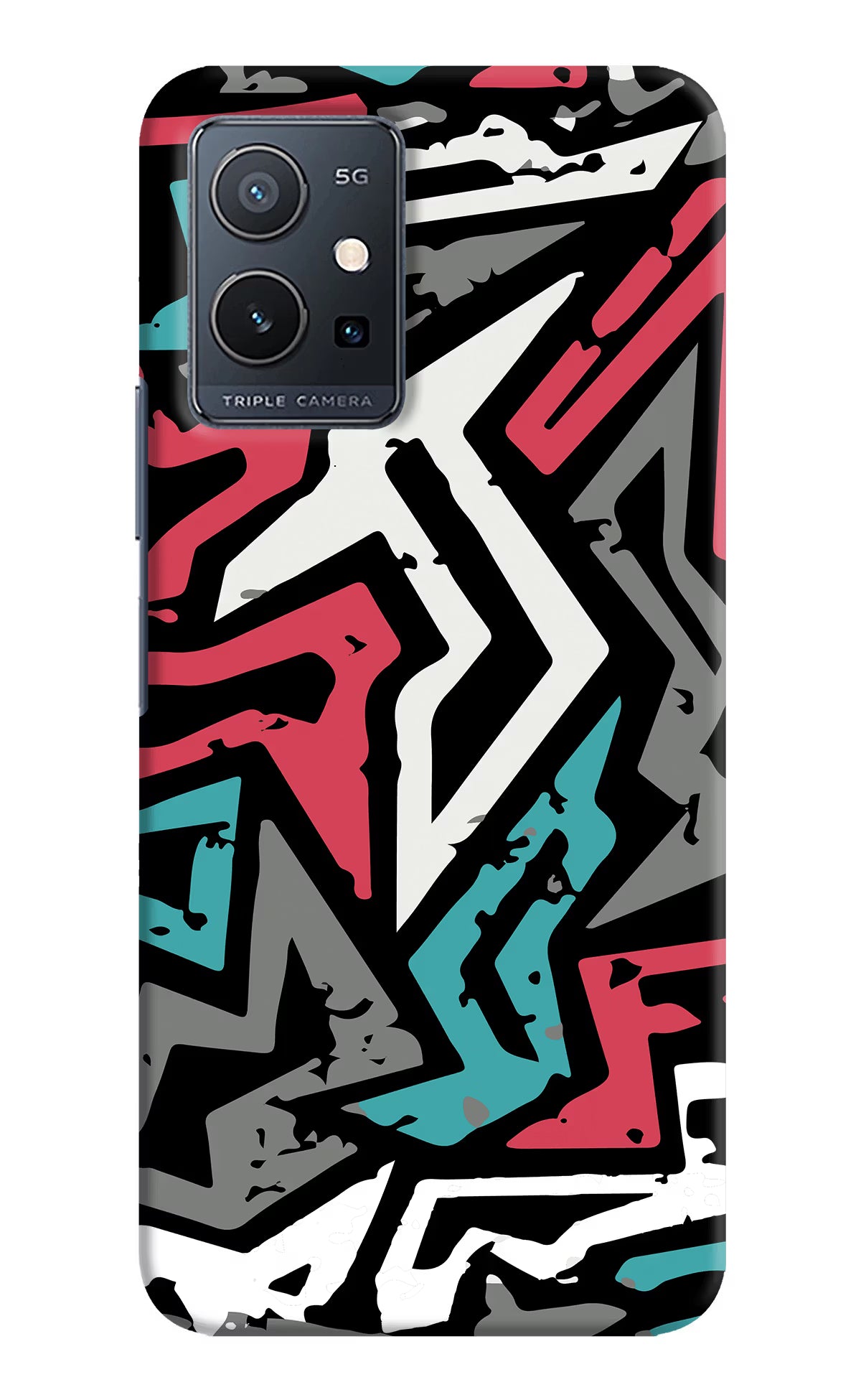 Geometric Graffiti Vivo Y75 5G/Vivo T1 5G Hard Case Back Cover by Casekaro