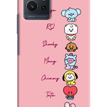 BTS names Vivo Y75 5G/Vivo T1 5G Hard Case Back Cover by Casekaro