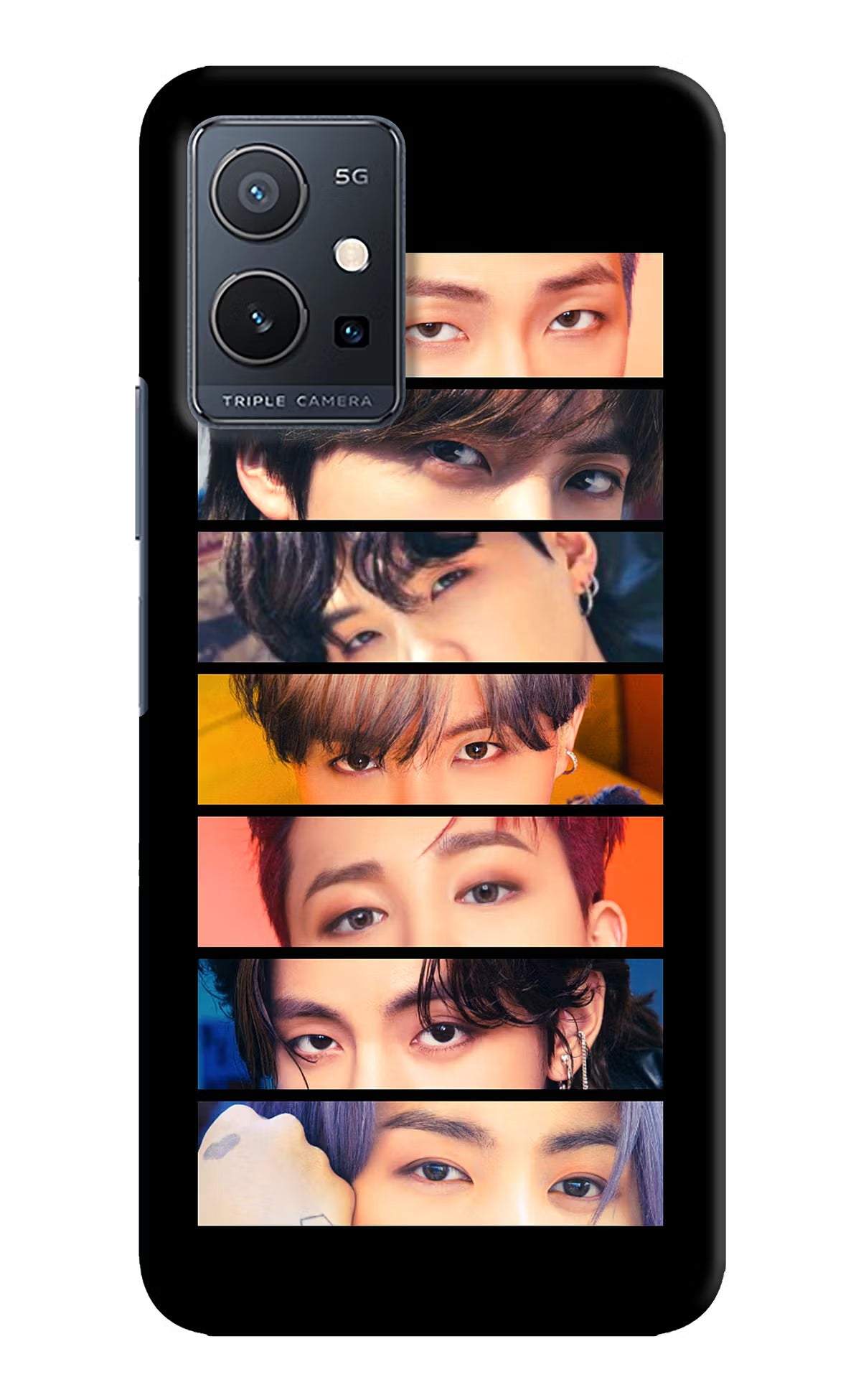 BTS Eyes Vivo Y75 5G/Vivo T1 5G Hard Case Back Cover by Casekaro