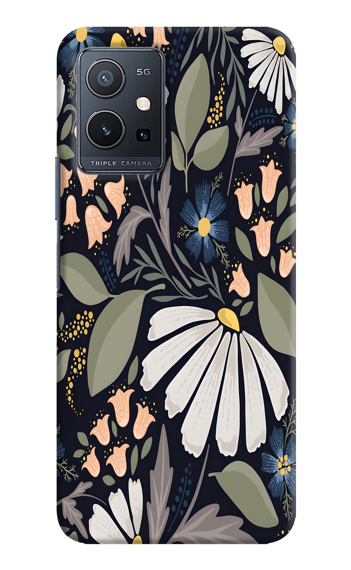Flowers Art Vivo Y75 5G/Vivo T1 5G Hard Case Back Cover by Casekaro