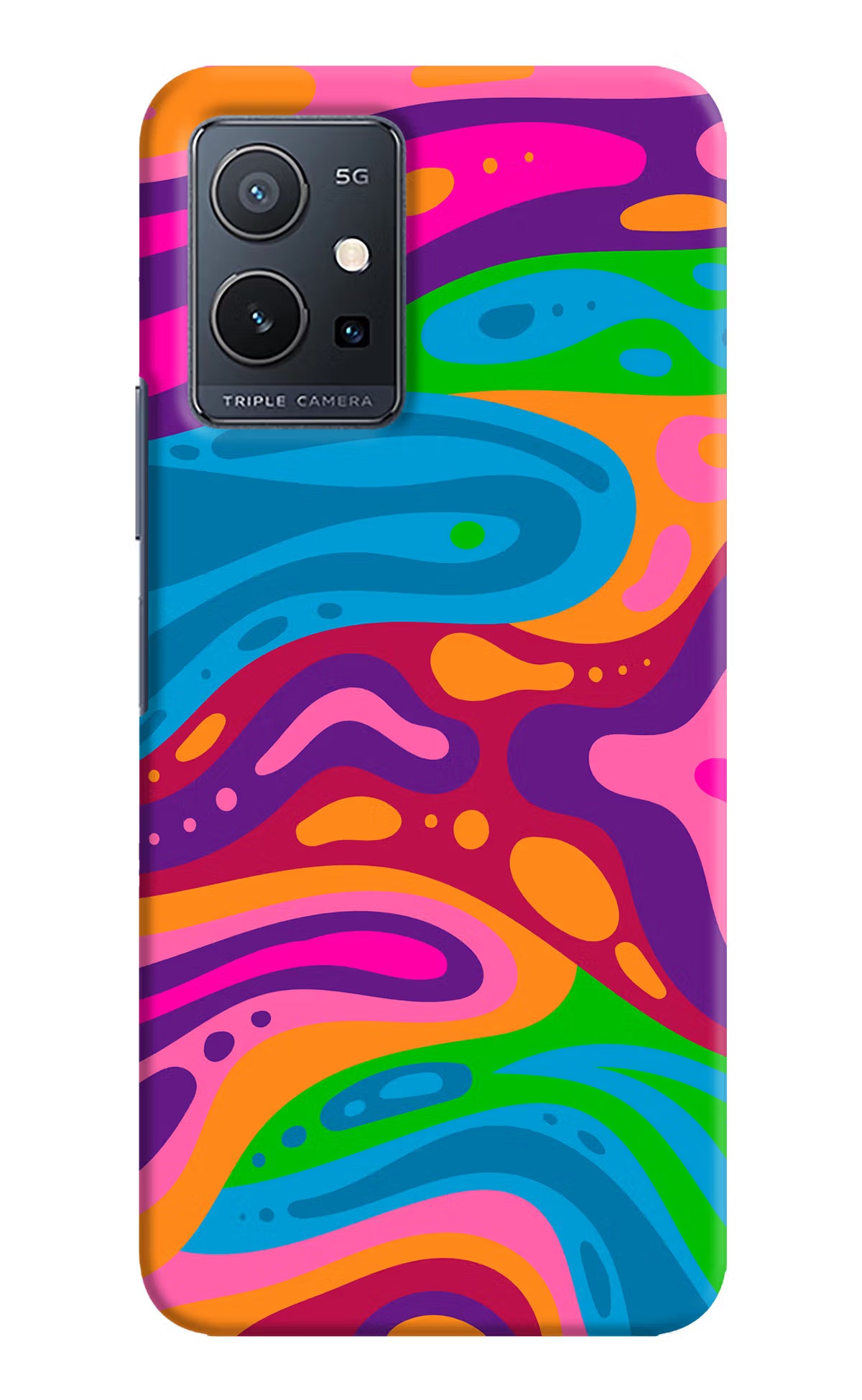 Trippy Pattern Vivo Y75 5G/Vivo T1 5G Hard Case Back Cover by Casekaro