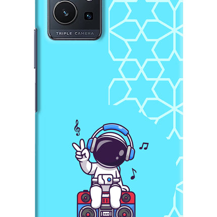 Cute Astronaut Chilling Vivo Y75 5G/Vivo T1 5G Hard Case Back Cover by Casekaro
