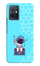 Cute Astronaut Chilling Vivo Y75 5G/Vivo T1 5G Hard Case Back Cover by Casekaro