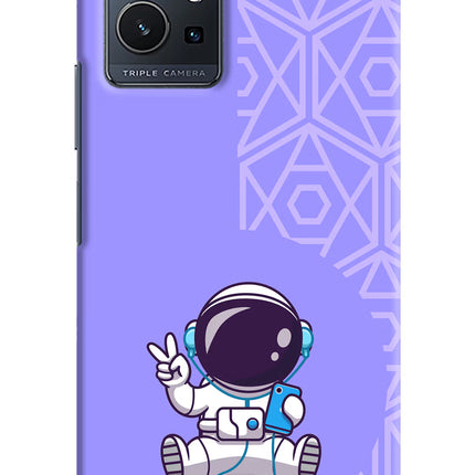 Cute Astronaut Chilling Vivo Y75 5G/Vivo T1 5G Hard Case Back Cover by Casekaro