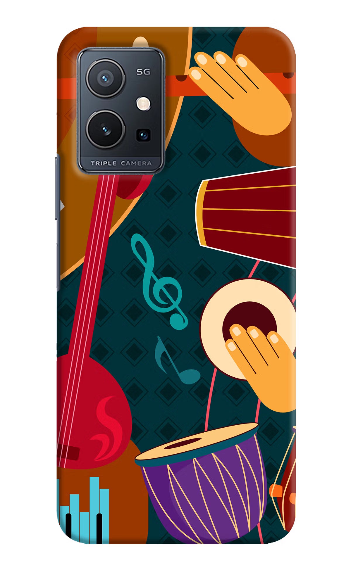 Music Instrument Vivo Y75 5G/Vivo T1 5G Hard Case Back Cover by Casekaro