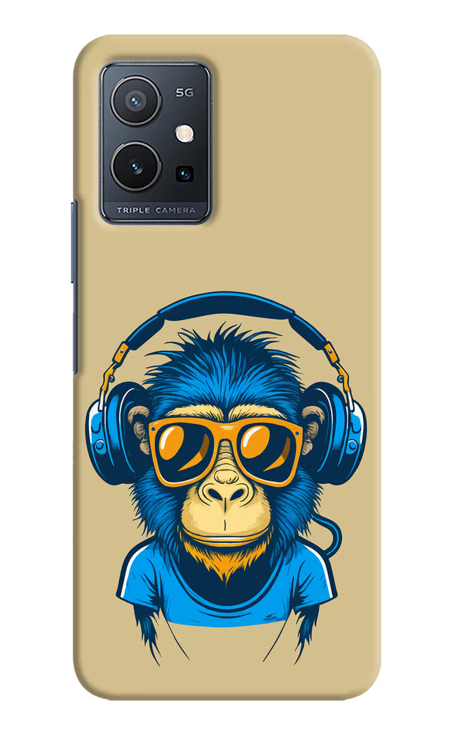 Monkey Headphone Vivo Y75 5G/Vivo T1 5G Hard Case Back Cover by Casekaro
