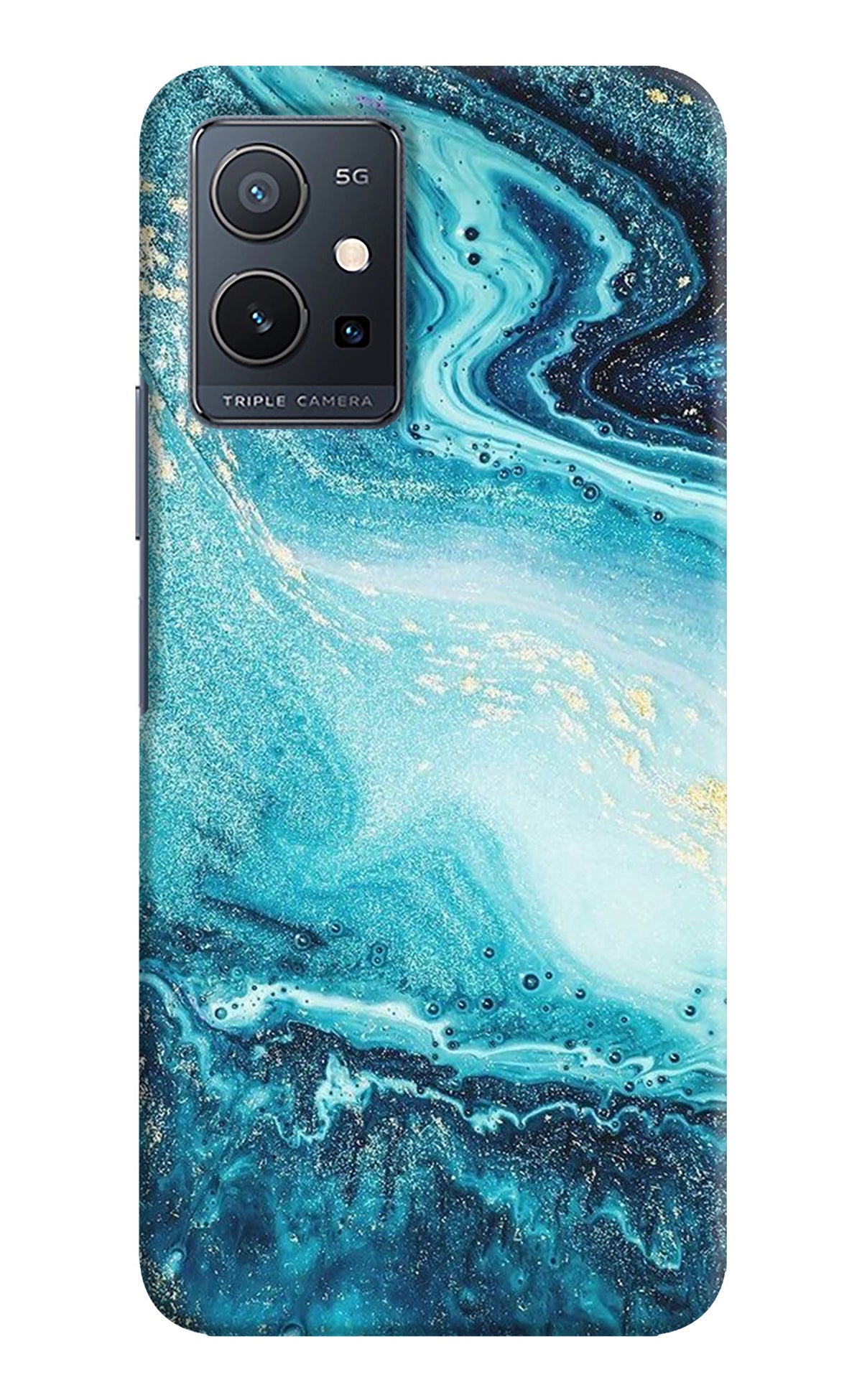 Blue Glitter Marble Vivo Y75 5G/Vivo T1 5G Back Cover